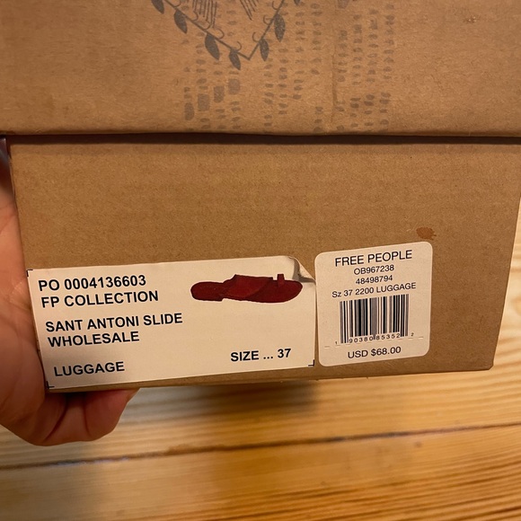 Free People Brown Leather Cross-Strap Sandals - Picture 4 of 5